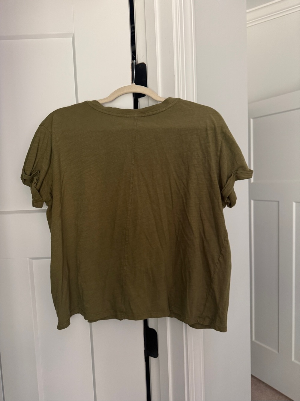 Pilcro babydoll Henley tee green v neck Anthropologie top - Picture 4 of 4